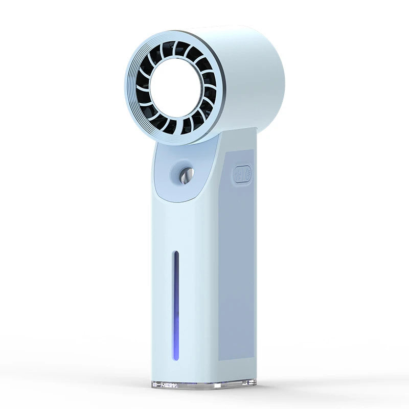 Lenovo Portable Handheld Turbo Fan with Ice Compress Cooling Spray Misting Function, 4000mAh USB Rechargeable Outdoor Fan