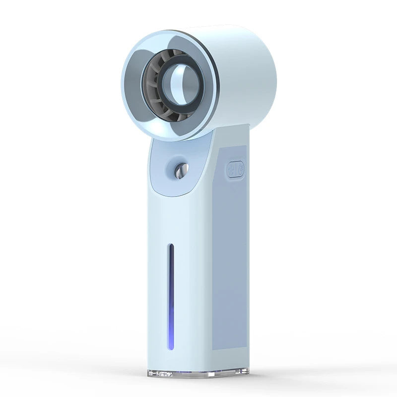 Lenovo Portable Handheld Turbo Fan with Ice Compress Cooling Spray Misting Function, 4000mAh USB Rechargeable Outdoor Fan