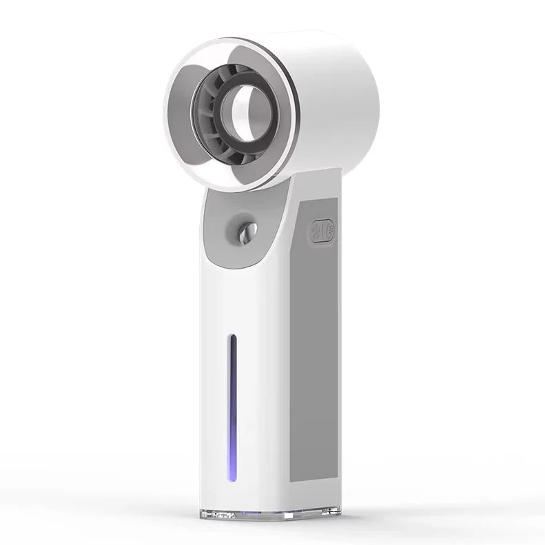 Lenovo Portable Handheld Turbo Fan with Ice Compress Cooling Spray Misting Function, 4000mAh USB Rechargeable Outdoor Fan