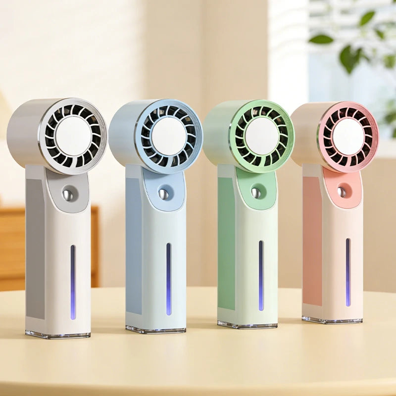 Lenovo Portable Handheld Turbo Fan with Ice Compress Cooling Spray Misting Function, 4000mAh USB Rechargeable Outdoor Fan