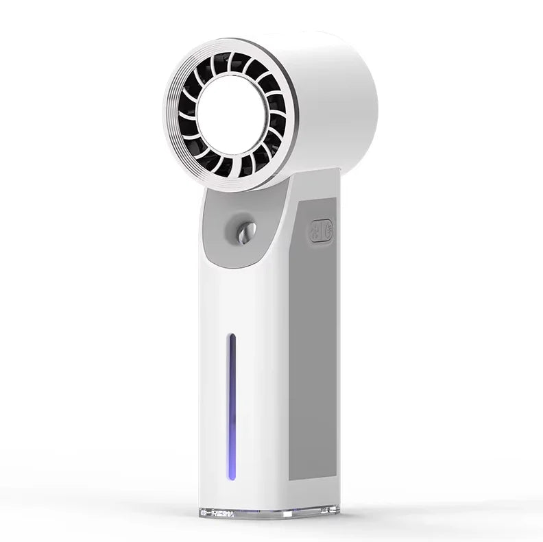 Lenovo Portable Handheld Turbo Fan with Ice Compress Cooling Spray Misting Function, 4000mAh USB Rechargeable Outdoor Fan